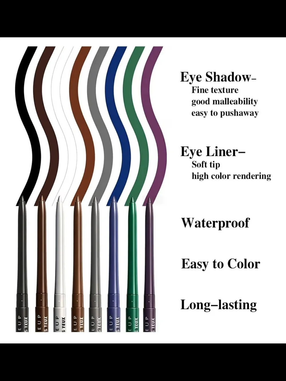 Professional Retractable Eyeliner Pencil - Choice Of One